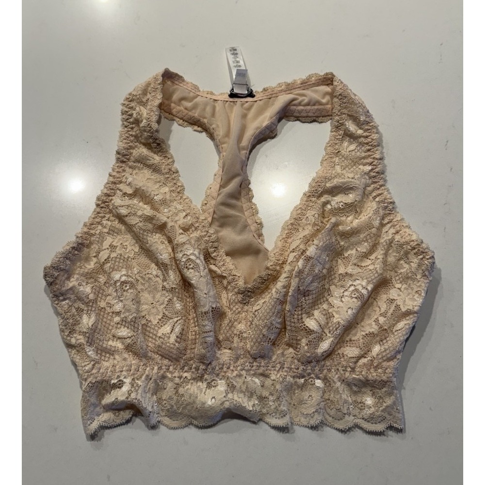 Cosabella Beige Never Say Never CURVY Racie Racerback Bralette XS Bra Wireless